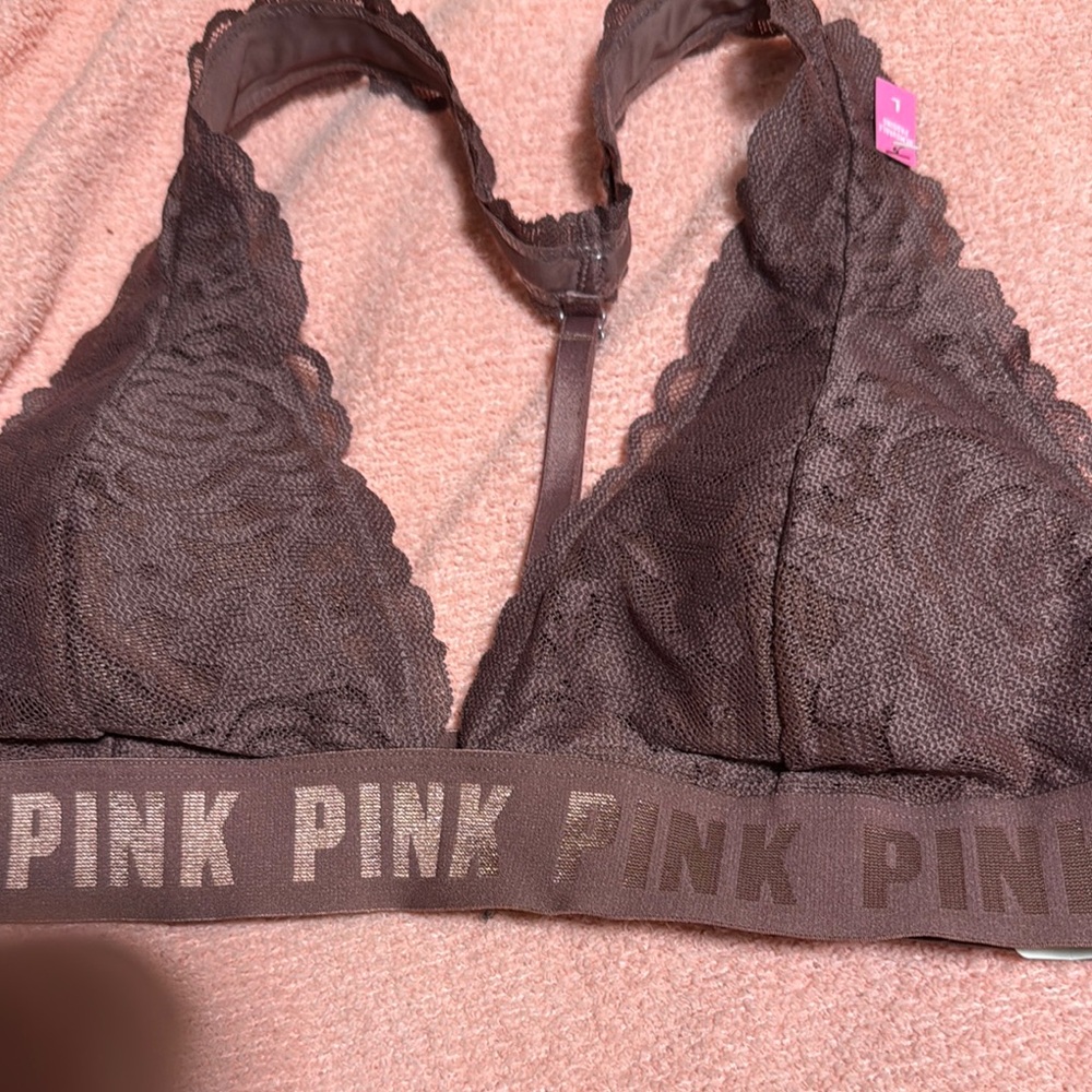 PINK Victoria's Secret Lace Bralette in Brown